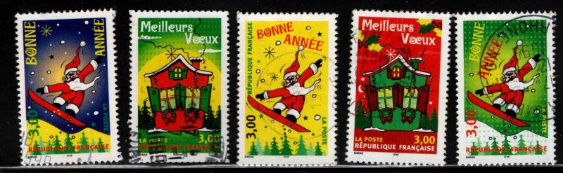 FRANCE Scott 2681-2685 Used 1998 Holiday stamp set