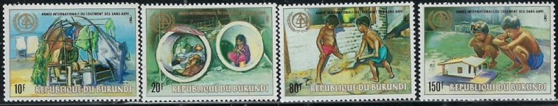 Burundi 648-51 MNH 1987 Shelter for Homeless (an1240)