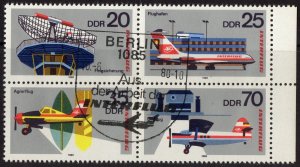 Thematic stamps GERMANY EAST 1980 AIRMAIL EXHIBITION E2236a block used