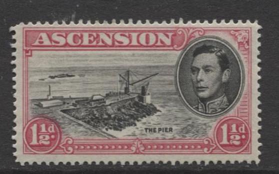 ASCENSION- Scott 42A - The Pier -1949 - MNH - Single 1.1/2d Stamp