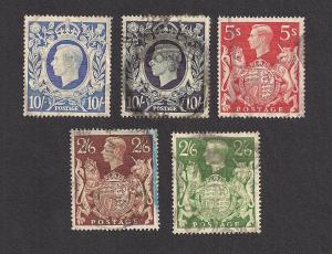 GREAT BRITAIN SC# 249-51A F-VF U 1939-42