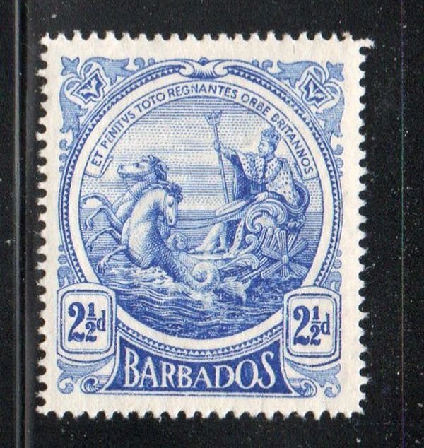 Barbados Sc 131 1916 2 1/2 d seal of colony stamp mint