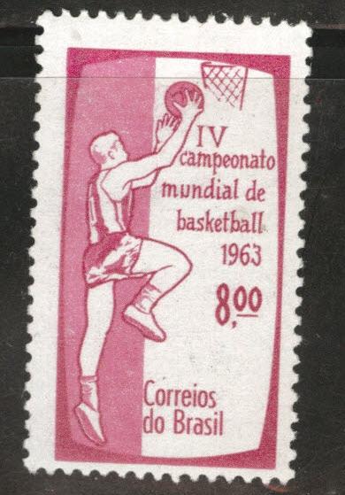 Brazil Scott 956 MH* 1963 Basketball stamp