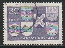 1959 Finland - Sc 366 - used VF - 1 single - Arms of Six New Towns