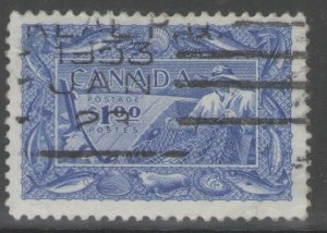 CANADA SG433 1951 $1 ULTRAMARINE USED