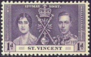 ST.VINCENT  138 MINT OG 1937 1p Coronation
