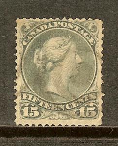 Canada, Scott #30, 15c Queen Victoria, Fine Centering, Used