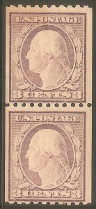 US Sc# 489 MH F Perf 10 Horizontal Pair Washington