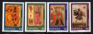 Spain #2789-92 ~ Cplt Set of 4 ~ Playing Card Museum ~ Unused, Light HM (1994)