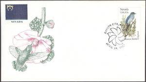 #1980 Nevada Birds - Flowers Bittings FDC