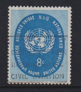 United Nations New York   #64  used  1958  UN seal 8c
