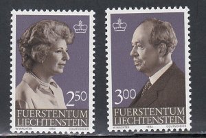 Liechtenstein # 767-768, Princess Gina & Prince Franz Joseph, Mint NH, 1/2 Cat.