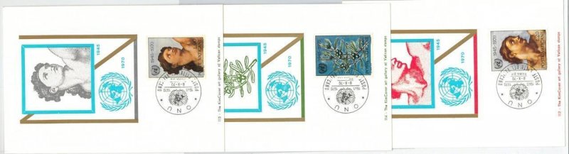 63841 - VATICAN - POSTAL HISTORY: 5Set of 3 MAXIMUM CARD 1970 - UNESCO ART-