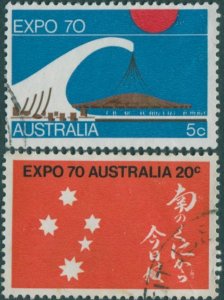 Australia 1970 SG454-455 World Fair Osaka set FU
