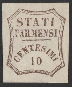 ITALY - PARMA 1859 Provisional Govt 10c brown. Sass 14 cat €2200.