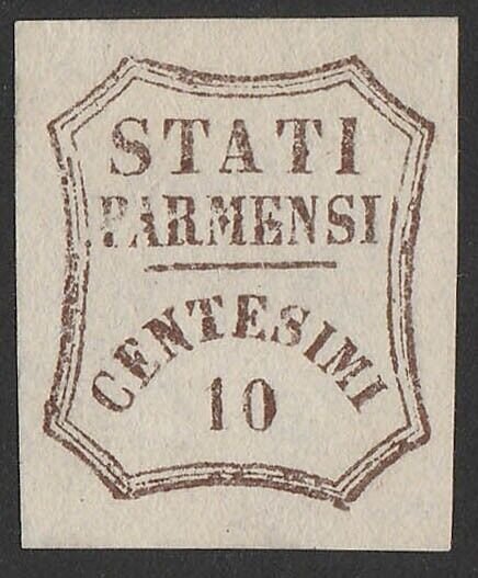 ITALY - PARMA 1859 Provisional Govt 10c brown. Sass 14 cat €2200.