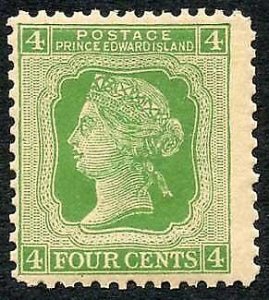 Prince Edward Island SG39 4c yellow-green (toned) U/M Cat 12 pounds 