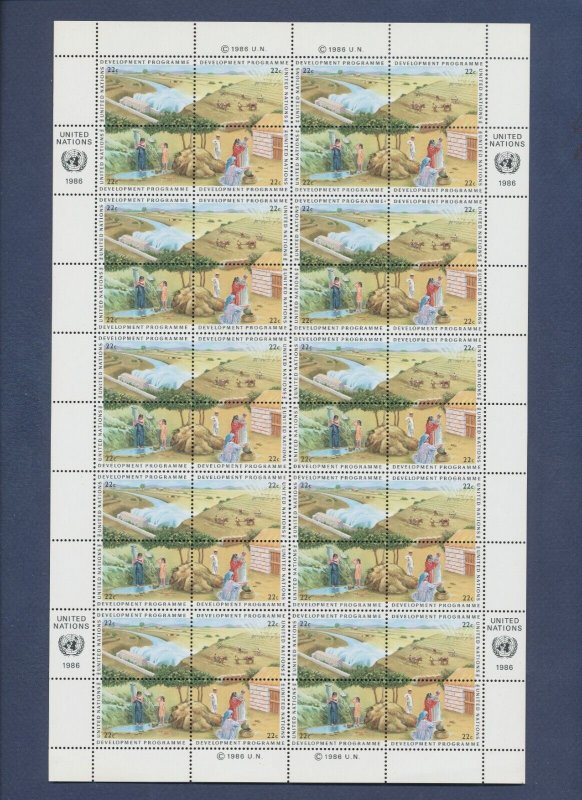 UNITED NATIONS  - Scott 469-472 & Geneva & Vienna. MNH sheets - Development 1986