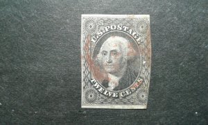 US #17 used red cancel e205 9355