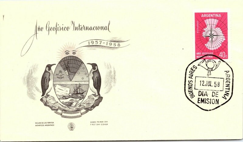 ARGENTINA ARCTIC ANTARCTIC POLAR CANCEL / CACHET #109