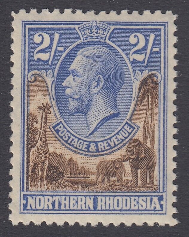SG 11 Northern Rhodesia 1925-29. 2/- brown & ultramarine. Fine unmounted mint...