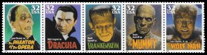 PCBstamps   US #3168/3172a Strip $1.60(5x32c)Movie Monsters, MNH, (9)