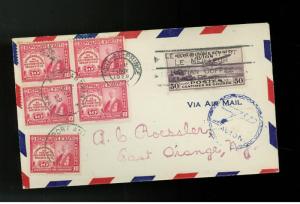 1929 Port Au Prince Haiti Airmail COver to A Roessler USA Mixed Franking