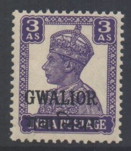 India Gwalior State Scott 106 - SG124, 1942 George VI 3a MH*