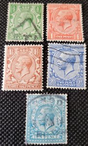 Great Britain, 1929-36, George V, remnant set of 6 , SCV$4.65