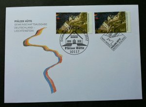 Liechtenstein Germany Joint Issue 2012 House (joint FDC) *dual cancellation