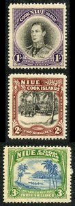 Niue SG75/77 KGVI Set of 3 Mixture of U/M and M/M