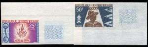 Central African Republic #56-57, 1965 Boy Scouts, imperf. sheet margin set of...
