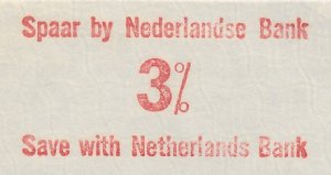 Meter cover South Africa 1953 Save with Netherlands Bank