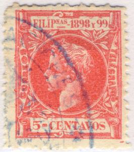 THE PHILIPPINES - 1898 - Mi.196 5c Rose - Blue COMMUNICACIONES Cancel