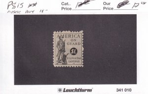 U.S.: Sc #PS15, $1 Postal Savings, MNH (S33118)