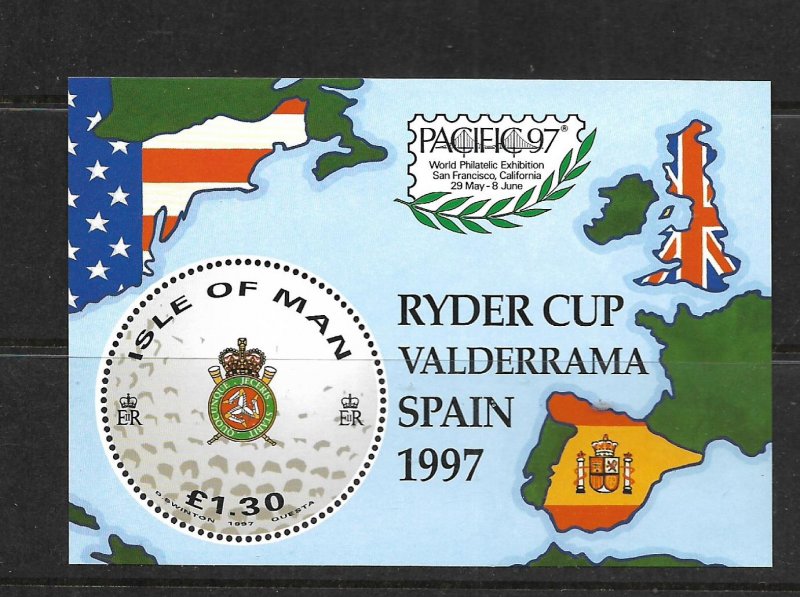 ISLE OF MAN, 756, MNH, SS, RYDER CUP VALDERRAMA SPAIN 1997