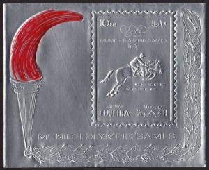 Fujeira Mi Block 110A (#1091) mnh s/s 1972 Summer Olympics Munich  imperf - foil