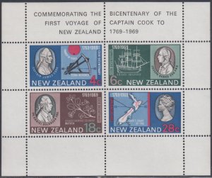 NEW ZEALAND Sc # 1434a  CPL MNH SOUVENIR SHEET - BICENTENARY of CAPTAIN COOK