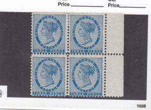 PRINCE EDWARD ISLAND # 6 VF-MNH BLOCK OF 4 2 MH 3p BLUE CAT VALUE $110