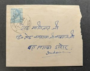 1955 Rishikesh Derhadun India Cover to Indore SG 333 1 Anna Turquoise