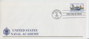 1995 150th Anniversary of US Naval Academy Stationary (Scott 3001) FDC