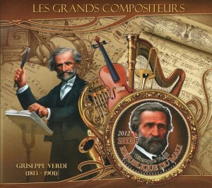 Great Composer Giuseppe Verdi Famous Music Sov. Sheet of 1 Stamp MNH