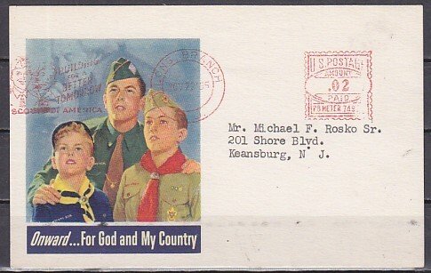 United States, 1955 issue. Scout cachet on Post card. ^