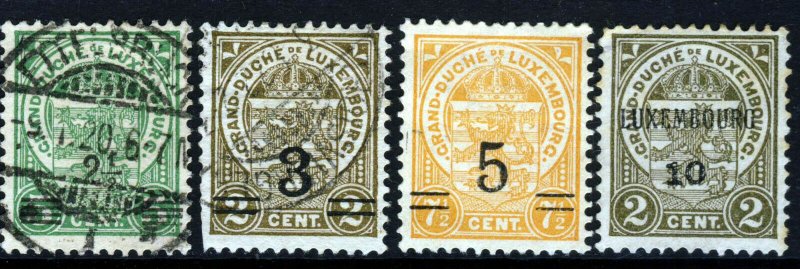 LUXEMBOURG 1916-21 Surcharged Issues SG 187 onwards VFU