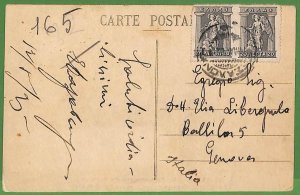 ad0913 - GREECE - Postal History -  POSTCARD Salonique to ITALY 1920's