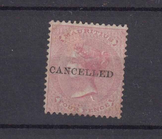 Mauritius QV 1863 4d Rose Cancelled O/P SG62 MH BP3090
