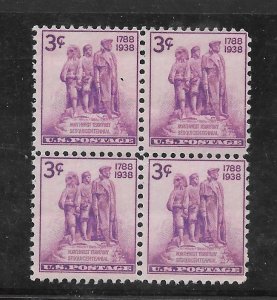 #837 MNH Northwest Territory Block of Four