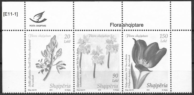 [E11-1] Albania 2013, Tulip, Scott 2942 MiNr.3431-3433, GimNr 3587-89,  MNH