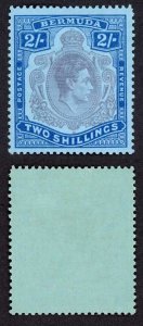 Bermuda SG116e 2/- Dull purple and blue Perf 13 Fresh Colour M/M Cat 15 pounds