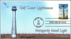 AO-4409-2, 2009, Gulf Coast Lighthouses, FDC, Add-on Cachet, Matagorda Light, Te